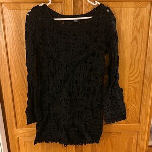 Forever 21 Black Crochet Mini Dress
